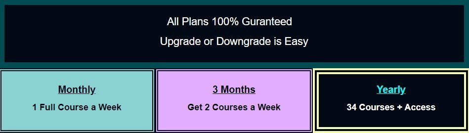 3 plns no pricing