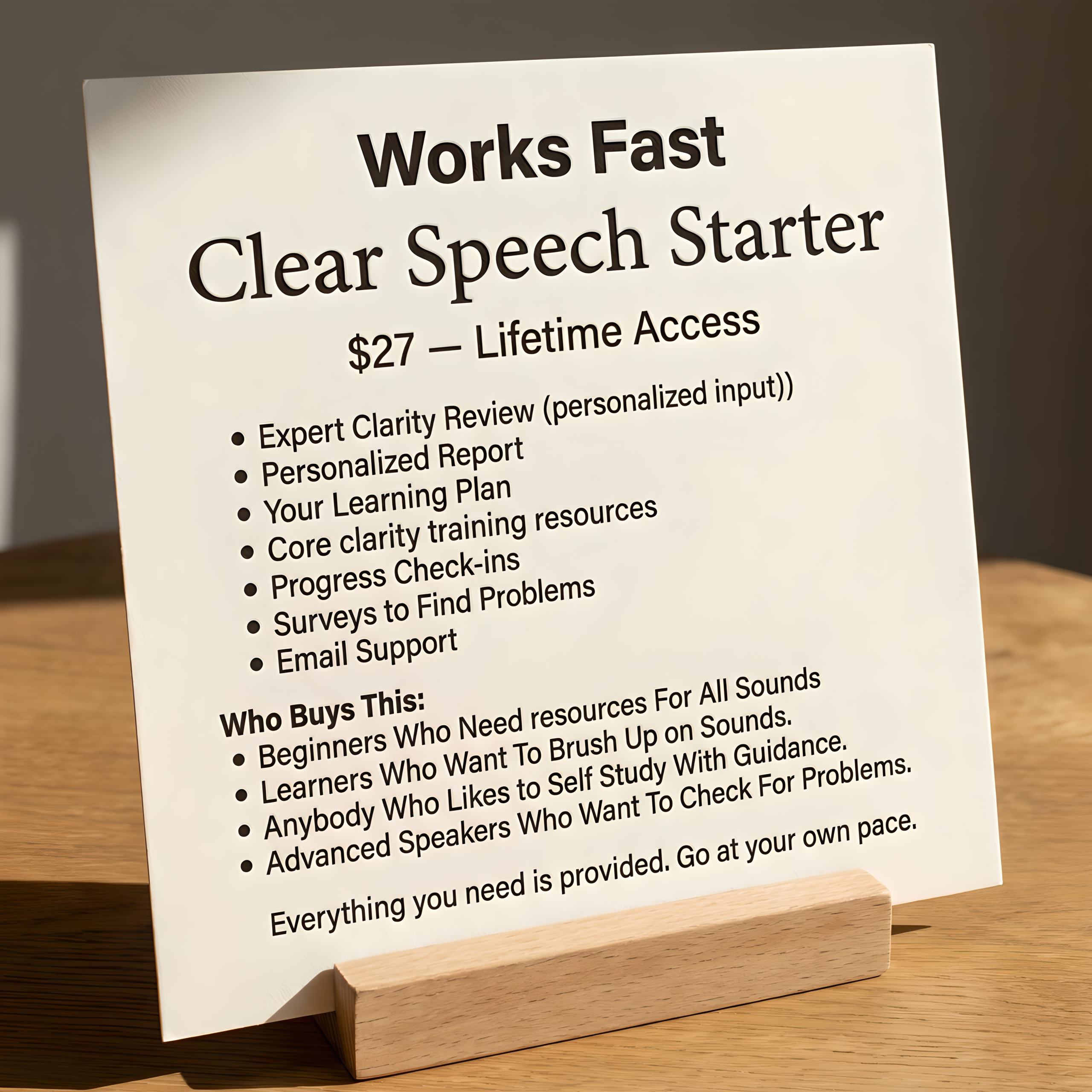 clear speech starter