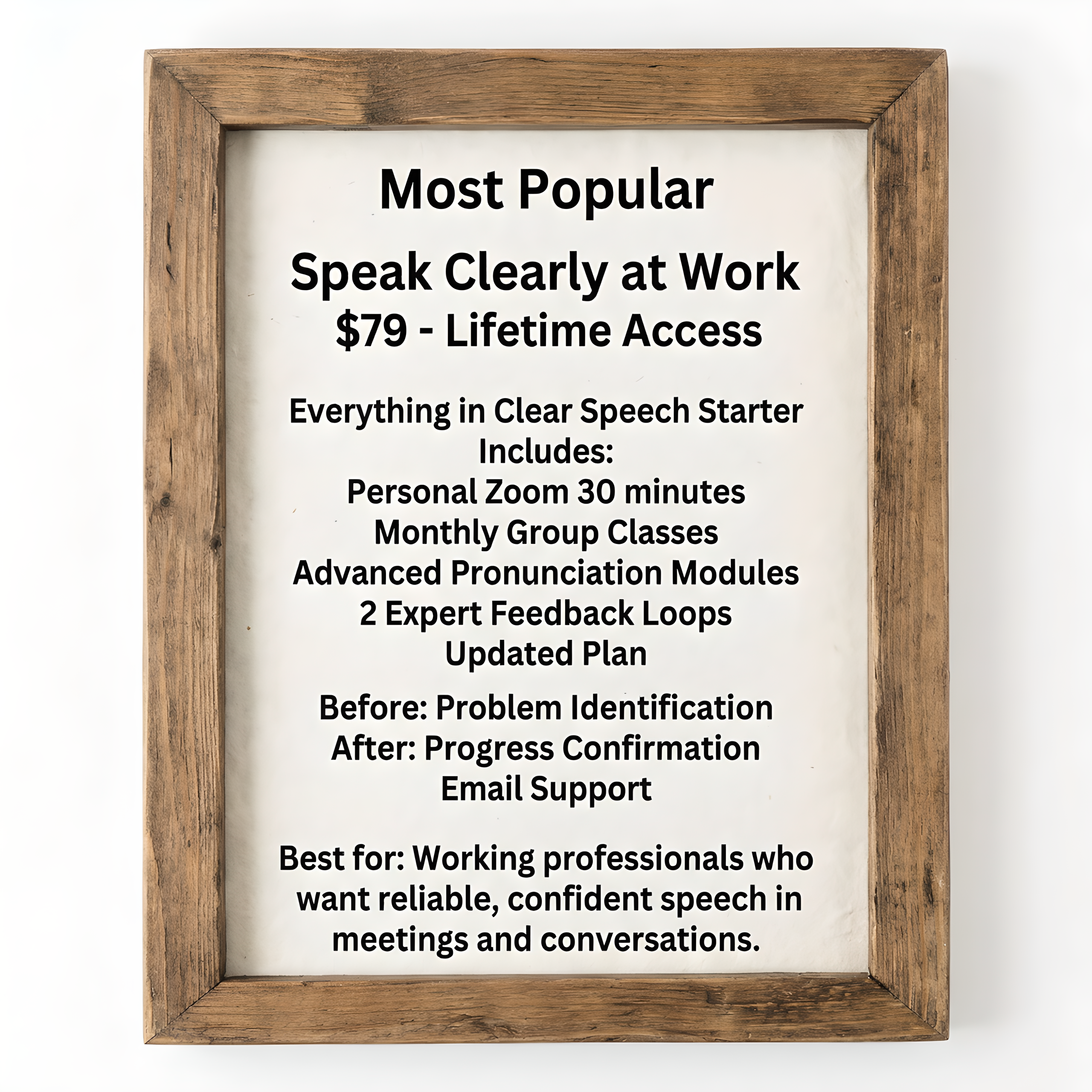 speak clearly at work plan