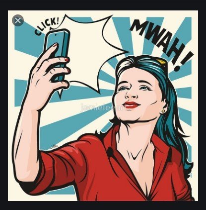 selfie cartooon muahhh