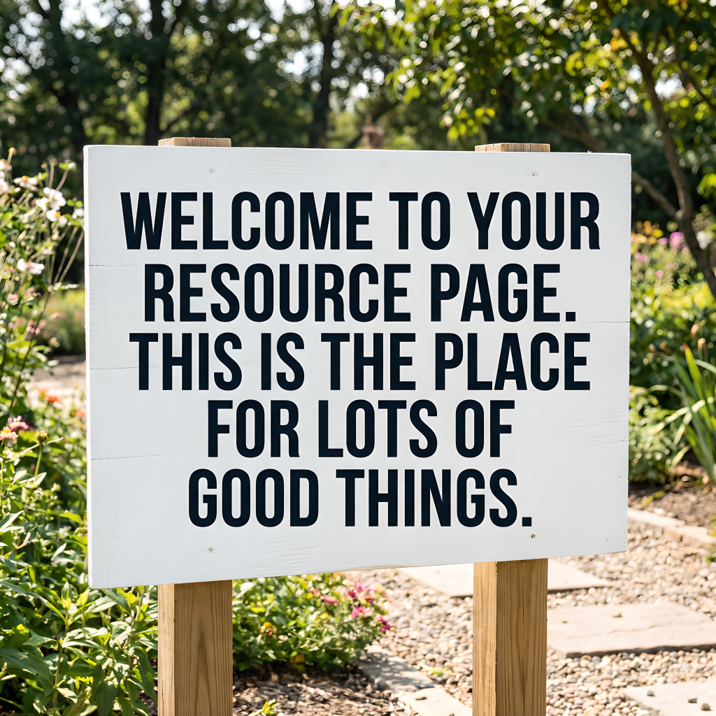 this is your resource page where lots of good things are found